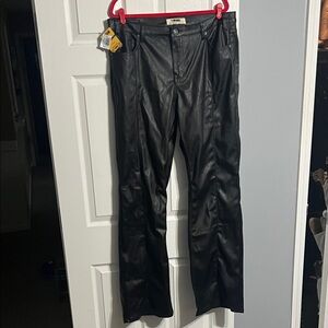 Rock & Roll Cowgirl Black Leather Pants - 36 inseam